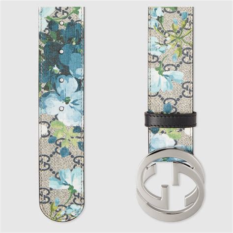 blue gucci bloom belt|genuine leather gucci belt women.